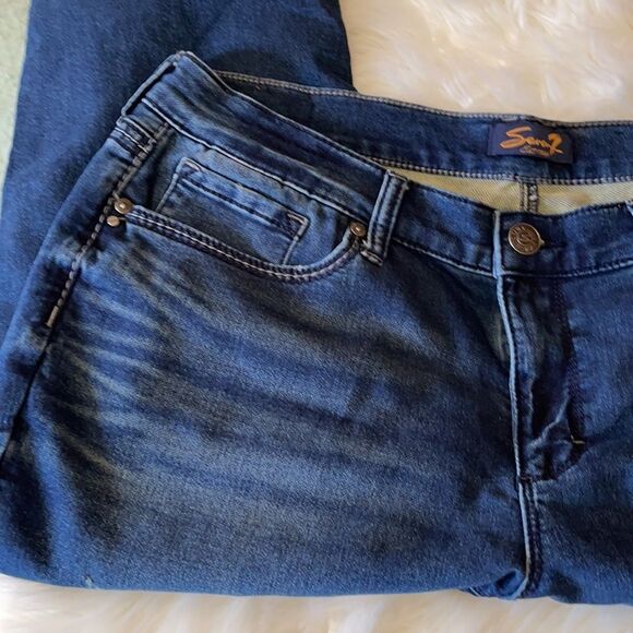 Seven7 Crop Girlfriend Jeans Distressed 14 - Picture 6 of 16